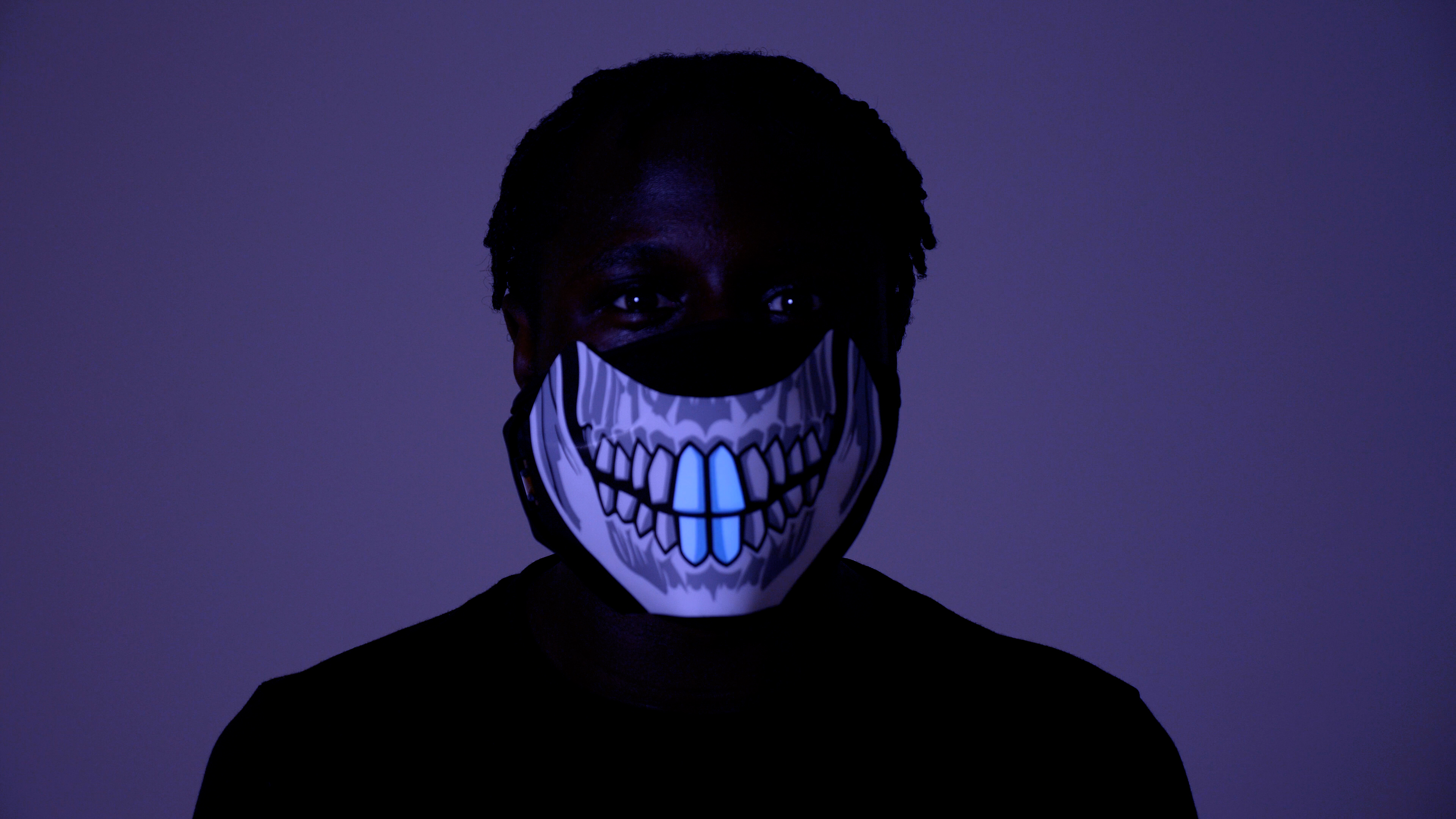 MMHSKETM Sound Activated Light Up Skeleton Mask